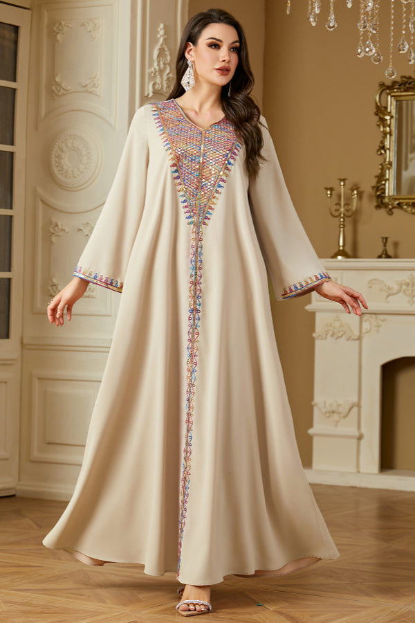 Sequin Embroidered Abaya Dress