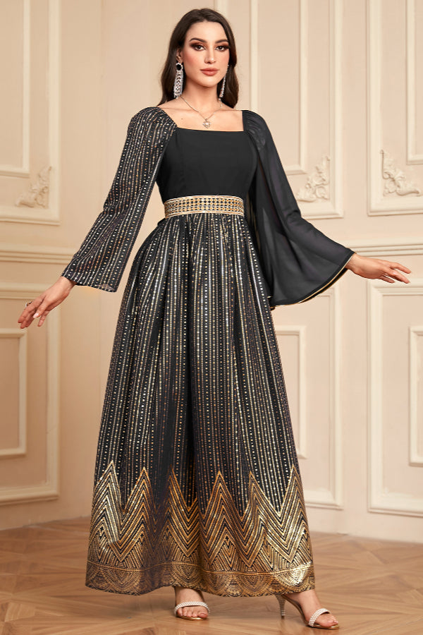 Foil Print Floral Abaya