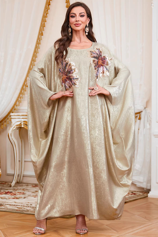 Round Neck Batwing Maxi Dress