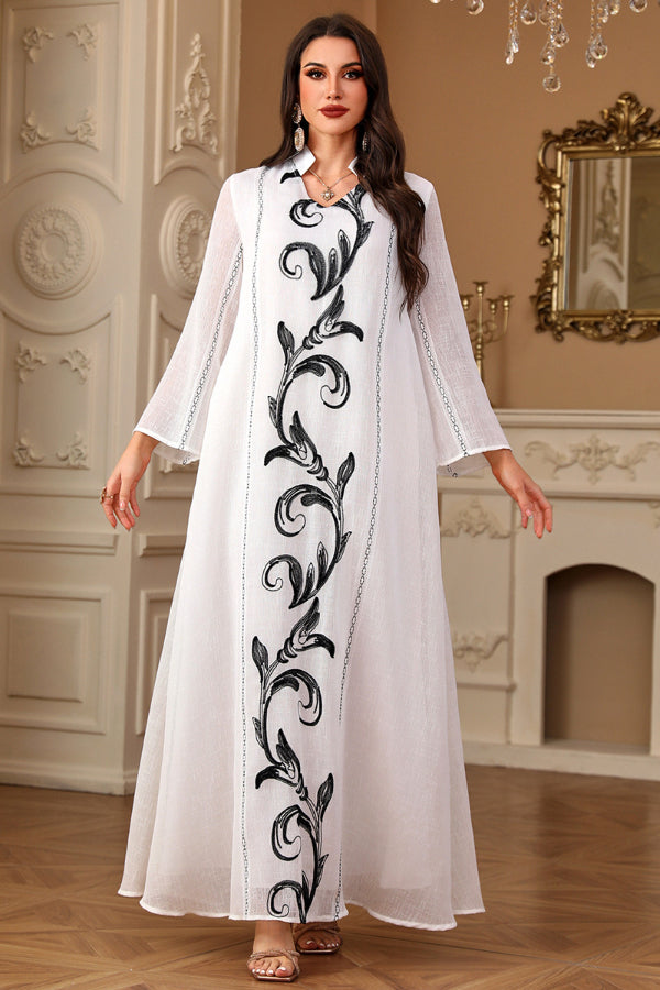 Elegant Embroidered Abaya Dress
