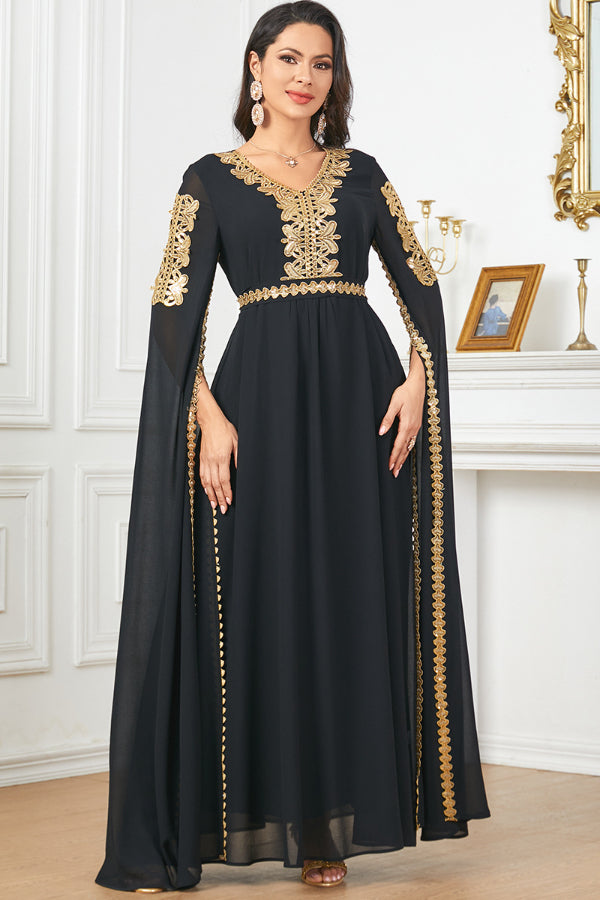 Extra-Long Sleeve Patchwork Abaya