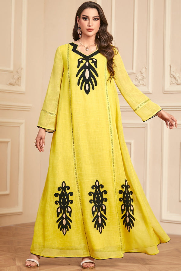 Long Sleeve Embroidered Abaya