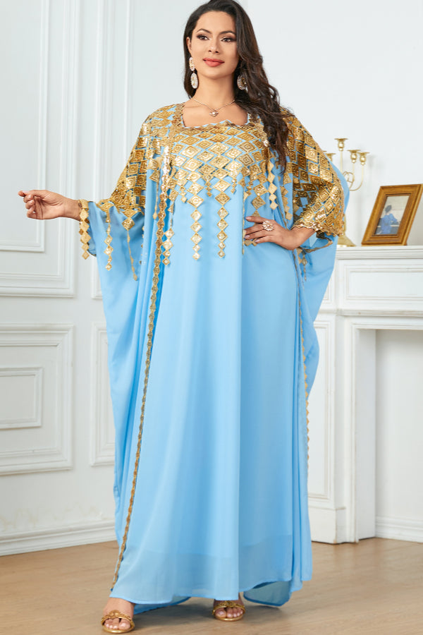 Metallic Two-Piece Maxi Dress