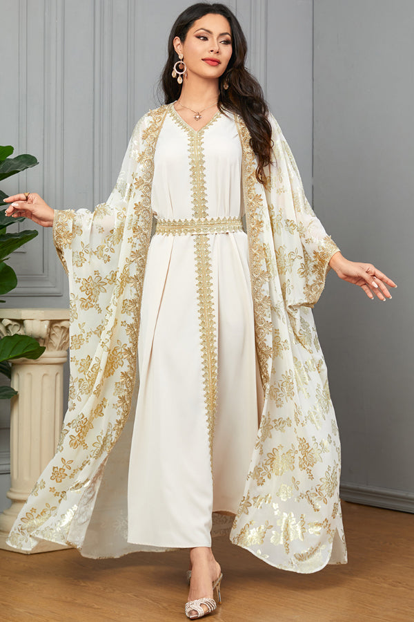 Two-Piece Cardigan Abaya Dress