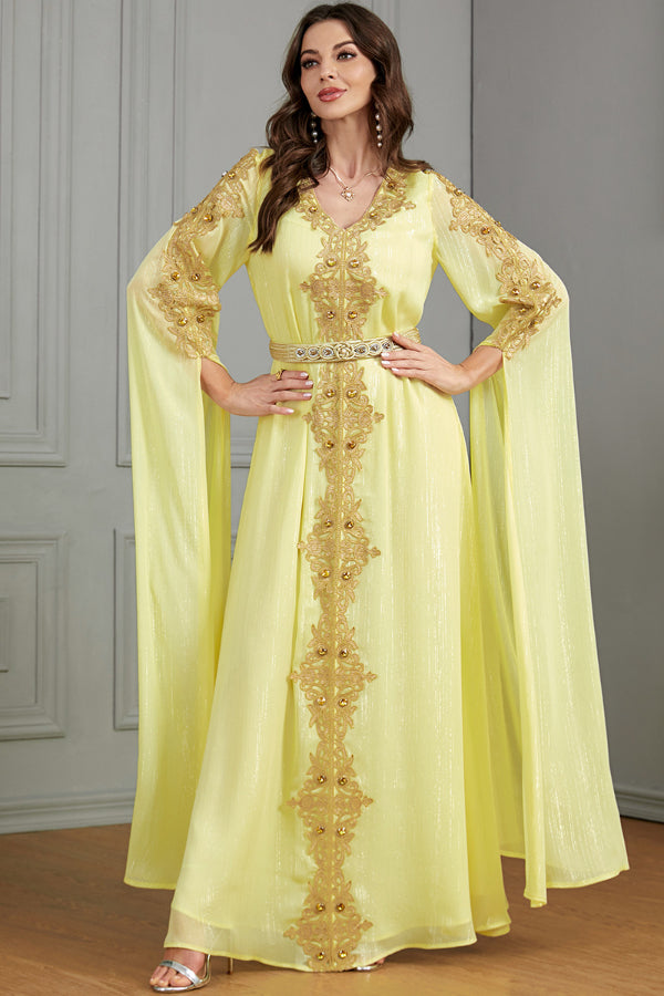 Extra-Long Sleeve Patchwork Abaya