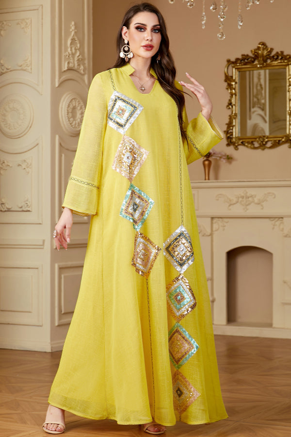 Sequin Long Sleeve Abaya