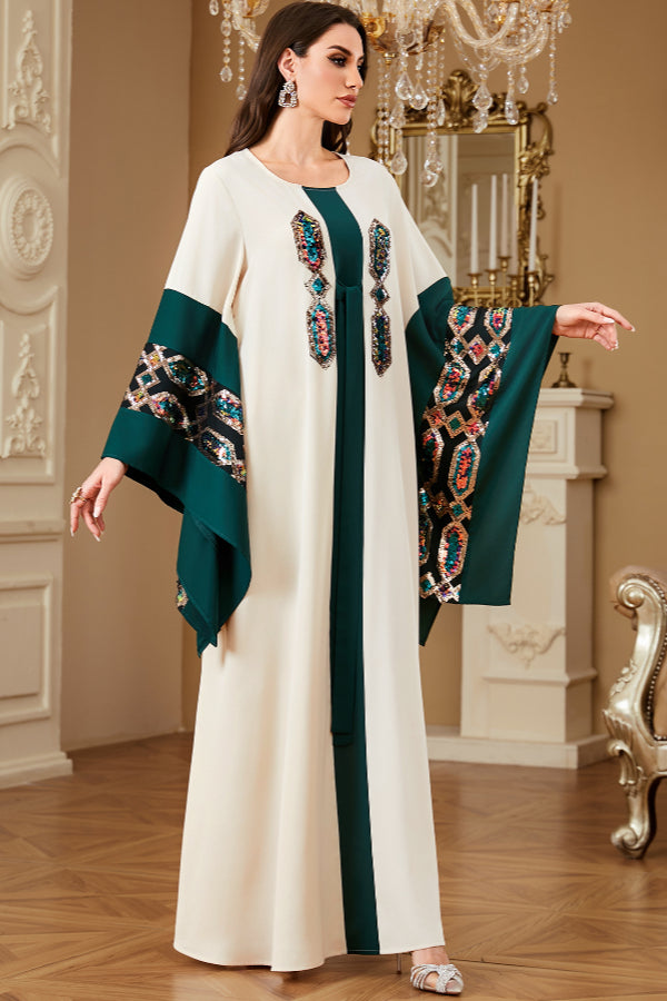 Sequin Embroidered Maxi Dress