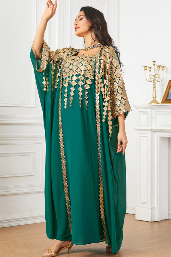 Metallic Two-Piece Maxi Dress