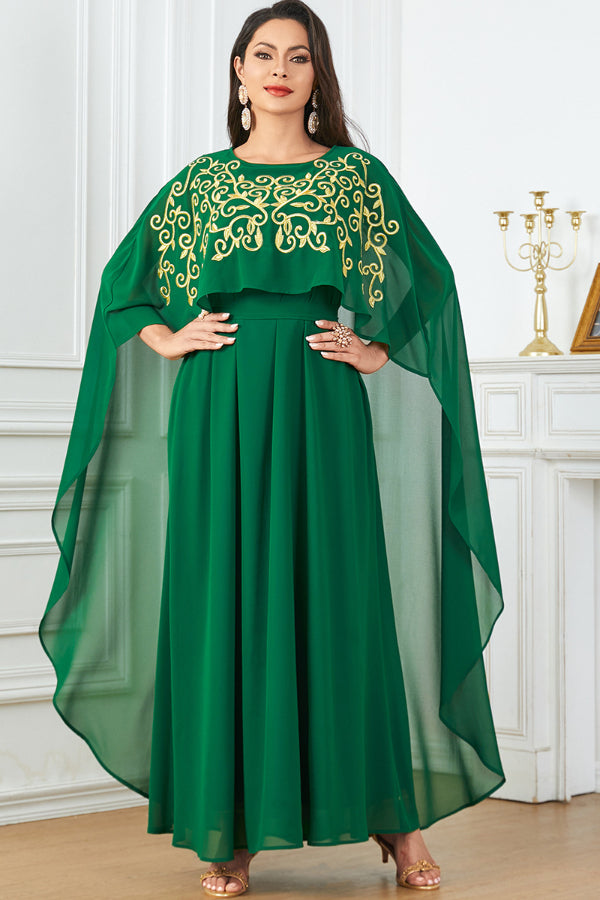 Sleeveless Embroidered Evening Dress