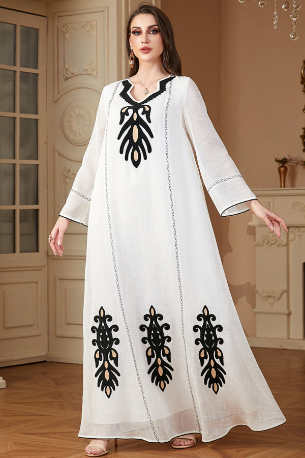 Long Sleeve Embroidered Abaya