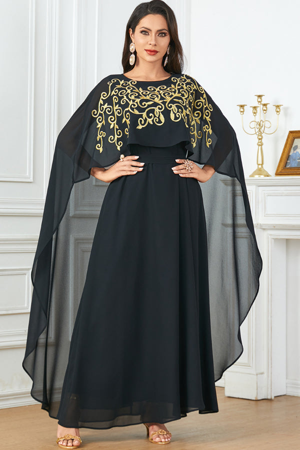 Sleeveless Embroidered Evening Dress