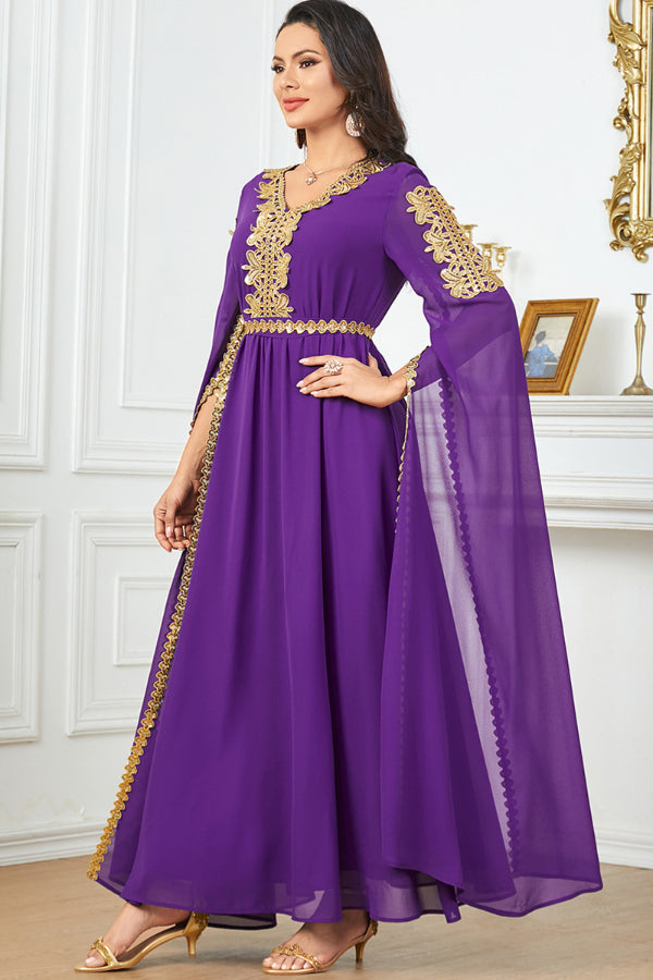 Extra-Long Sleeve Patchwork Abaya